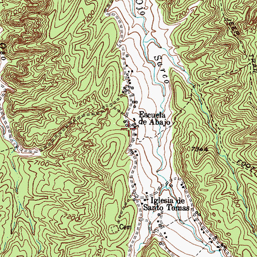 Topographic Map of Escuela de Abajo, NM