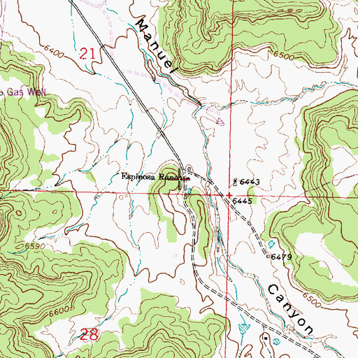 Topographic Map of Espinosa Ranch, NM