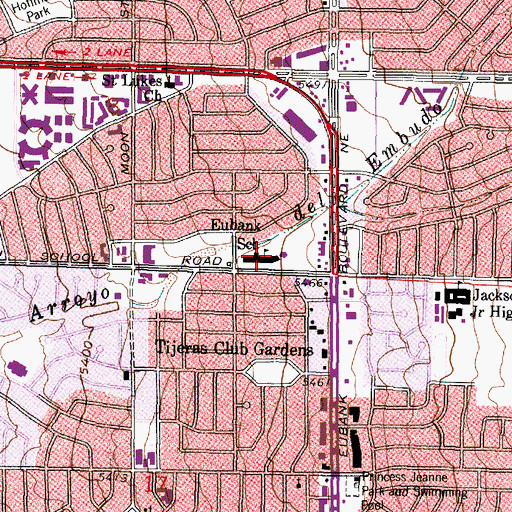 Topographic Map of Eubank Elementary School, NM