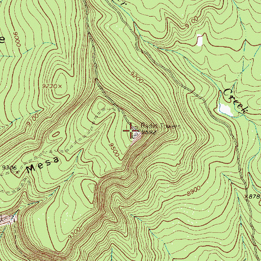 Topographic Map of Eureka Mesa, NM