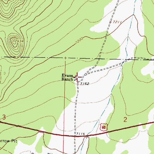 Topographic Map of Evans Ranch, NM