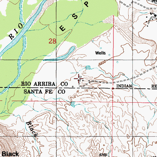 Topographic Map of Evans Ranch, NM
