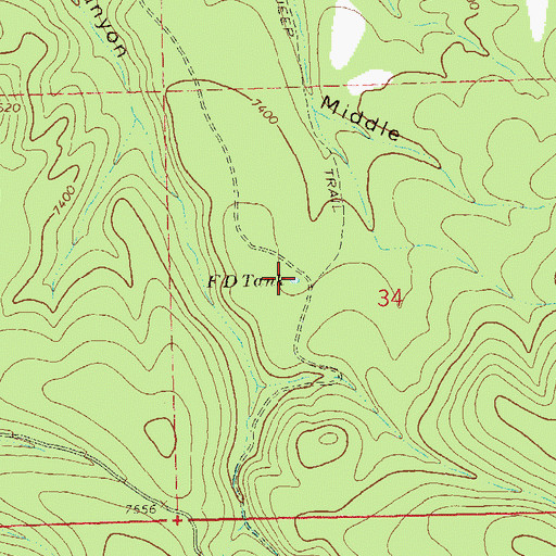 Topographic Map of FD Tank, NM
