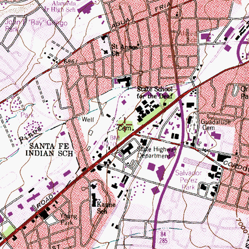 Topographic Map of Fairview Cemetery, NM