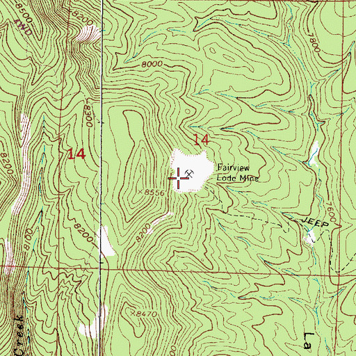 Topographic Map of Fairview Lode Mine, NM