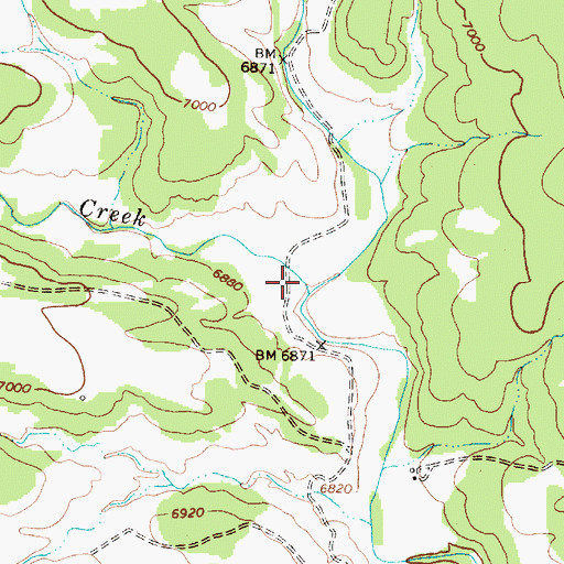 Topographic Map of Falls Creek, NM