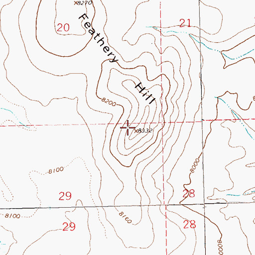 Topographic Map of Feathery Hill, NM