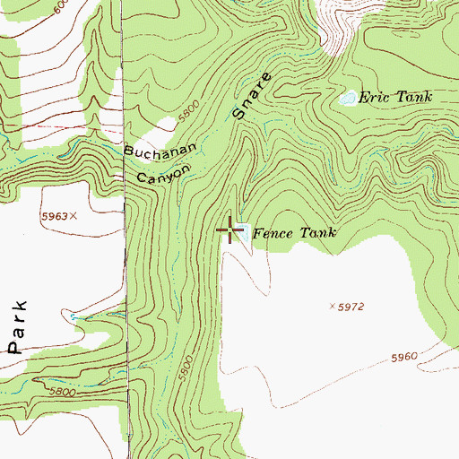 Topographic Map of Fence Tank, NM
