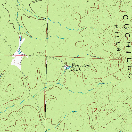 Topographic Map of Fenceline Tank, NM