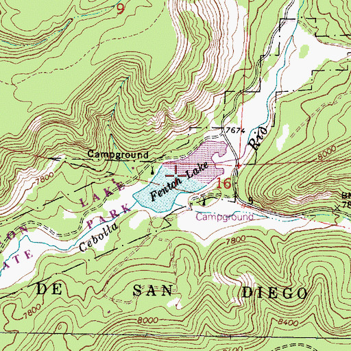 Topographic Map of Fenton Lake, NM