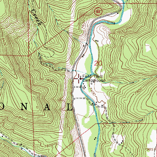 Topographic Map of Field Tract Campground, NM