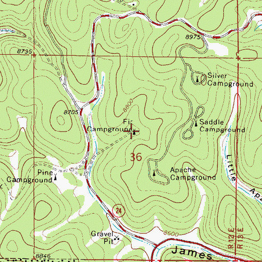 Topographic Map of Fir Campground, NM