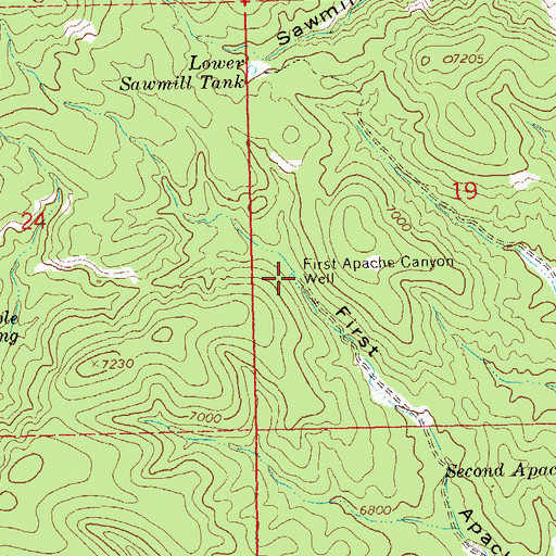 Topographic Map of First Apache Canyon Well, NM