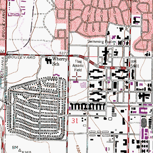 Topographic Map of Flag Athletic Field, NM