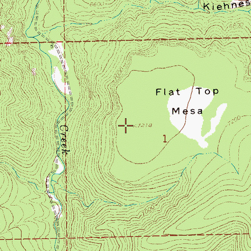 Topographic Map of Flat Top Mesa, NM