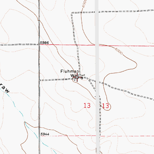 Topographic Map of Fluhman Well, NM