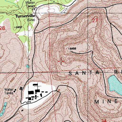 Topographic Map of Flux Mine (historical), NM