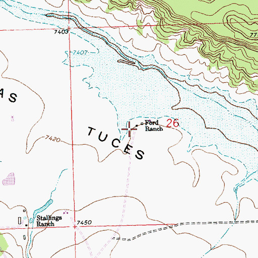 Topographic Map of Ford Ranch, NM
