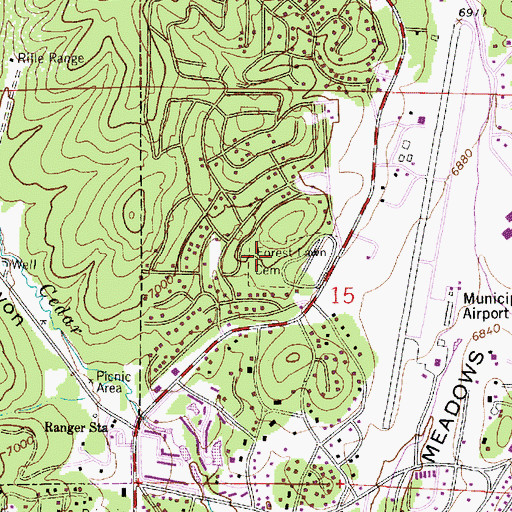 Topographic Map of Forest Lawn Cemetery, NM