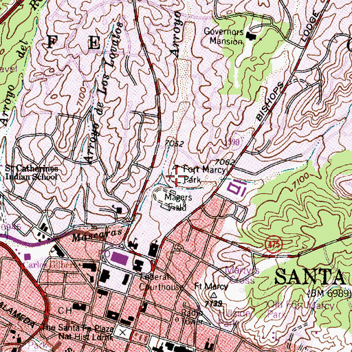 Topographic Map of Fort Marcy Park, NM