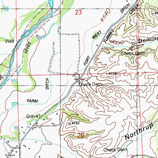 Topographic Map of Fort West Ditch, NM