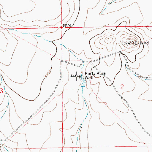 Topographic Map of Forty Acre Well, NM