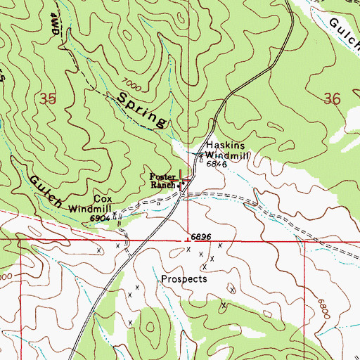 Topographic Map of Foster Ranch, NM
