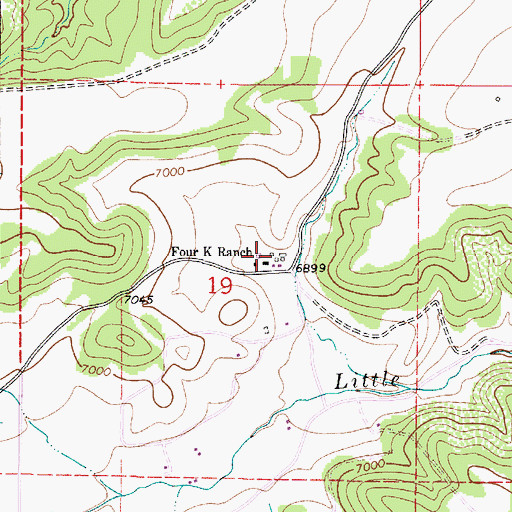 Topographic Map of Four K Ranch, NM