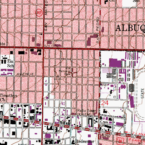 Topographic Map of Fox Memorial Park, NM