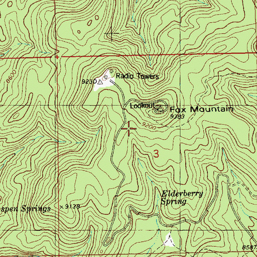 Topographic Map of Fox Mountain, NM