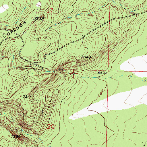 Topographic Map of Franks Canyon, NM
