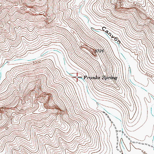 Topographic Map of Franks Spring, NM