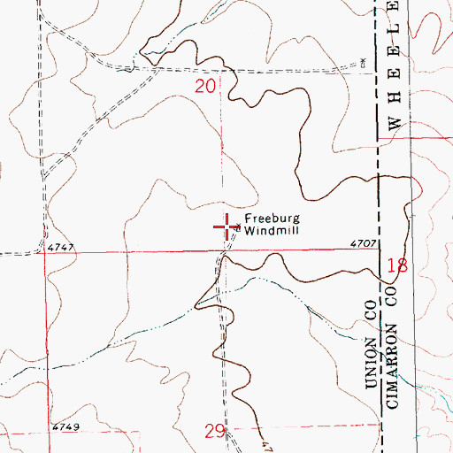 Topographic Map of Freeburg Windmill, NM