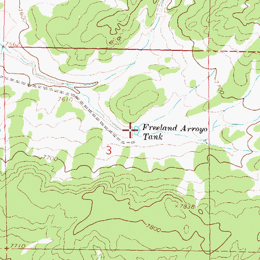 Topographic Map of Freeland Arroyo Tank, NM