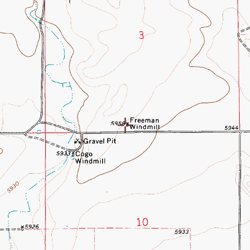 Topographic Map of Freeman Windmill, NM