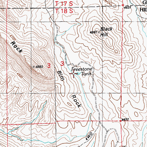 Topographic Map of Freestone Tank, NM