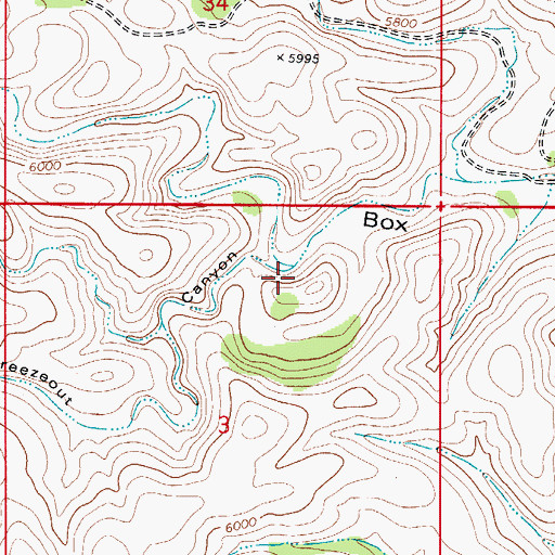 Topographic Map of Freezeout Canyon, NM