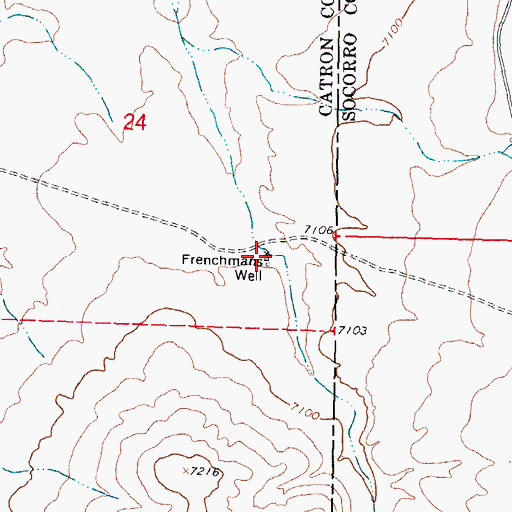 Topographic Map of Frenchmans Well, NM