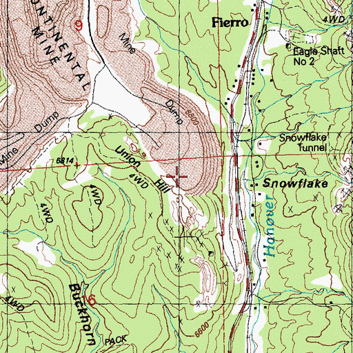 Topographic Map of Friday Adit, NM