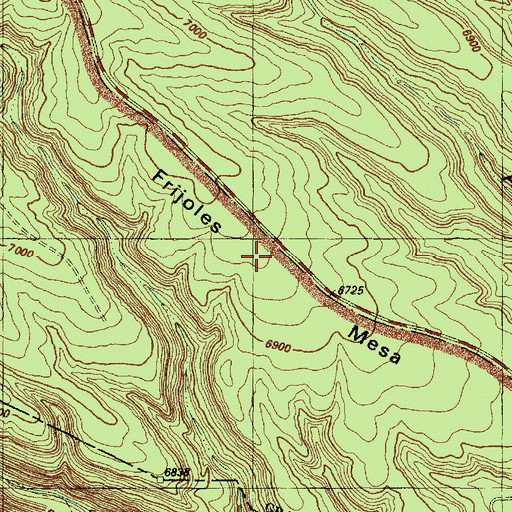 Topographic Map of Frijoles Mesa, NM
