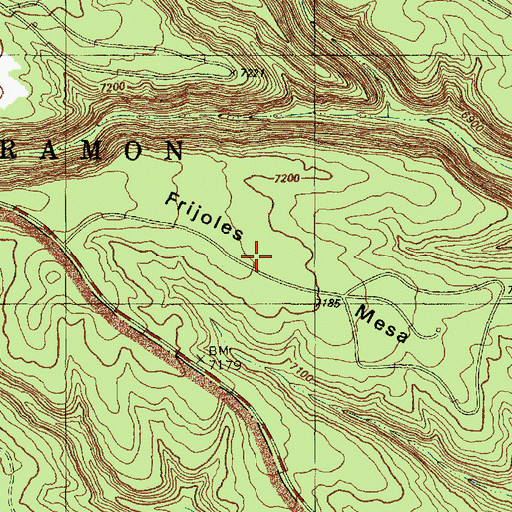 Topographic Map of Frijoles Mesa, NM