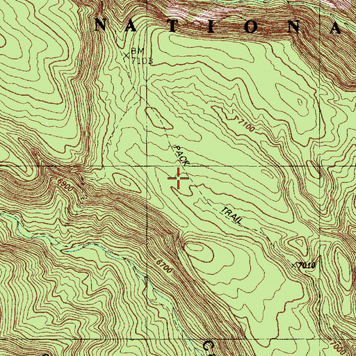 Topographic Map of Frijoles Stone Lions Trail, NM