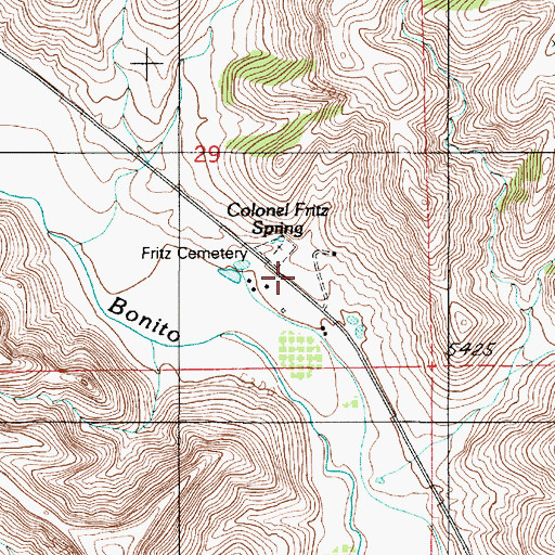 Topographic Map of Fritz Cemetery, NM
