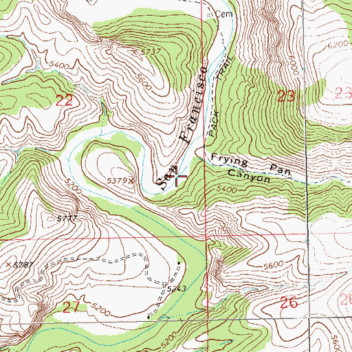 Topographic Map of Frying Pan Canyon, NM