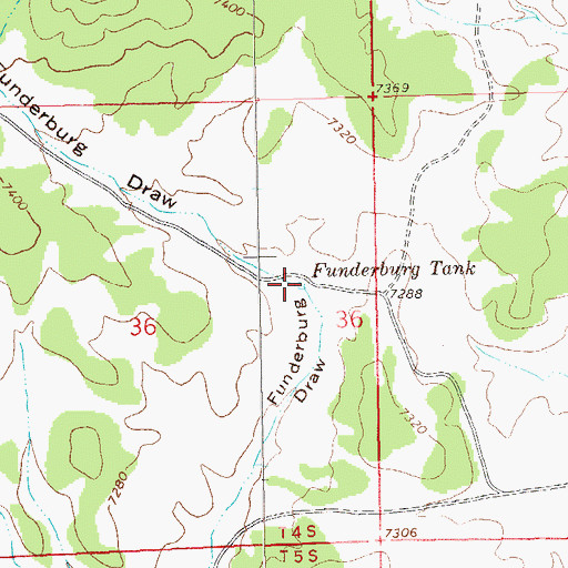 Topographic Map of Funderburg Tank, NM