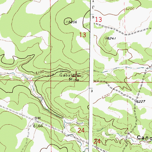 Topographic Map of Gabaldon Mine, NM