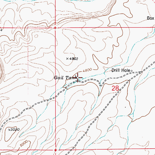 Topographic Map of Gail Tank, NM