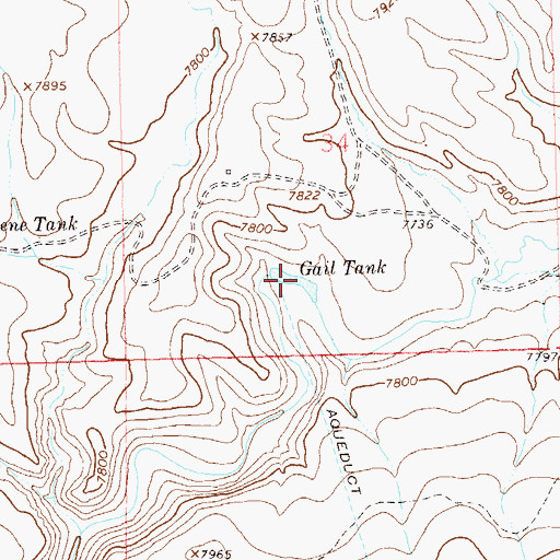 Topographic Map of Gail Tank, NM