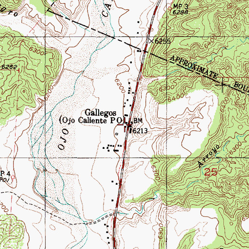 Topographic Map of Gallegos, NM