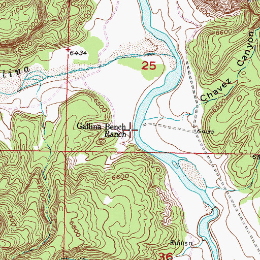 Topographic Map of Gallina Bench Ranch, NM